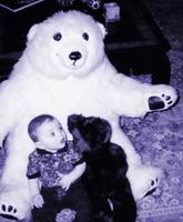 Caleb Barrone with Oskar Bear & Friend